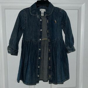 Ralph Lauren Dark Blue Denim Dress for baby.